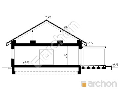 gotowy projekt Dom w lipiennikach 6 (GA) przekroj budynku