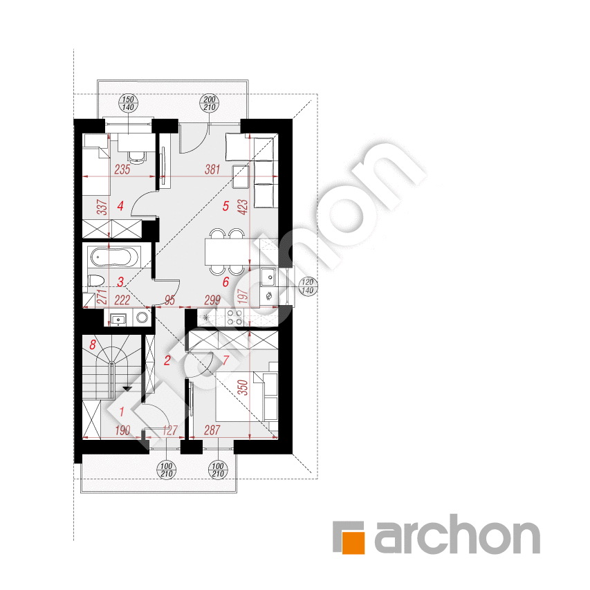 gotowy projekt Dom w bratkach 3 (R2B) rzut piętra