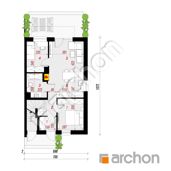 gotowy projekt Dom w bratkach 3 (R2B) rzut parteru