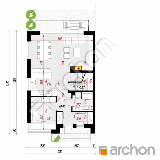 gotowy projekt Willa Julia 17 (B) rzut parteru
