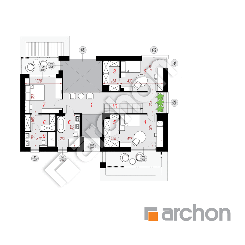 gotowy projekt Willa Sara (G2E) rzut piętra