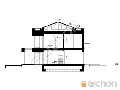 gotowy projekt Willa Sara (G2E) przekroj budynku