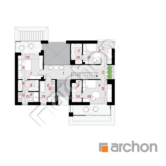 gotowy projekt Willa Sara (G2E) rzut piętra