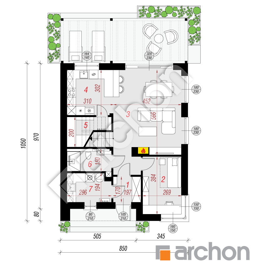 gotowy projekt Dom w malinówkach 21 rzut parteru