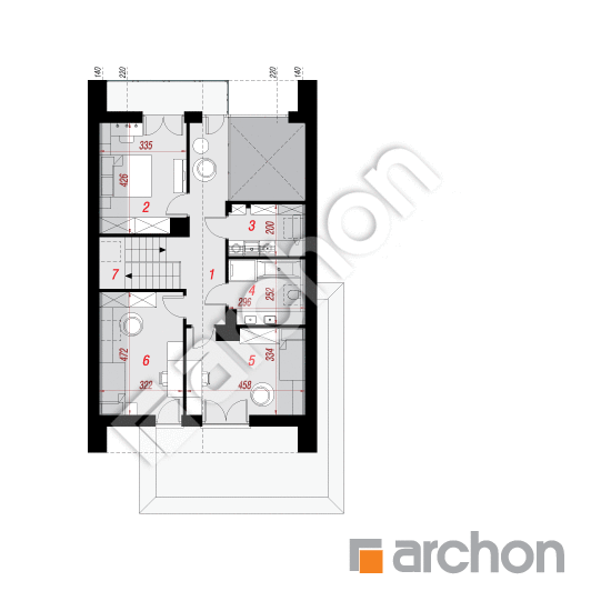 gotowy projekt Dom w miletiach (GE) rzut poddasza