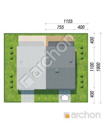 gotowy projekt Dom w bratkach 5 (R2BA) sytuacja