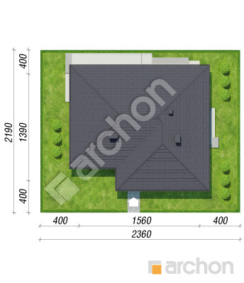 gotowy projekt Dom w przebiśniegach 33 sytuacja