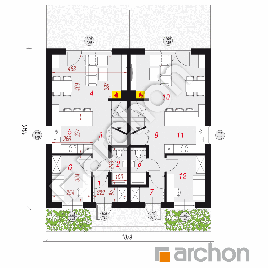 gotowy projekt Dom w riveach 2 (R2) rzut parteru