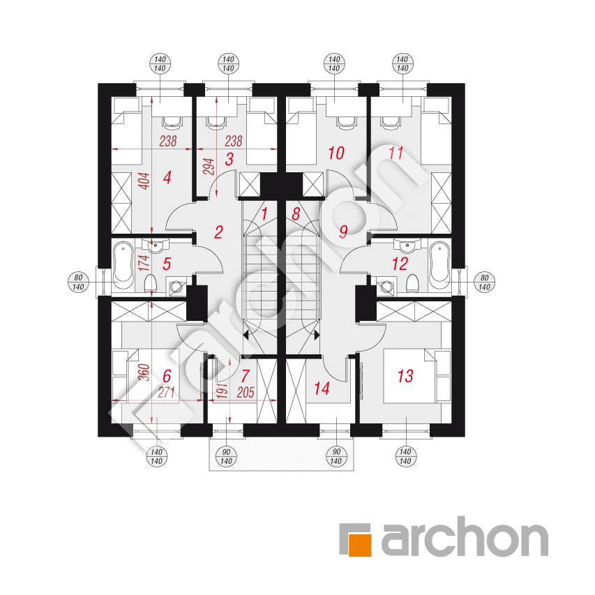 gotowy projekt Dom w riveach 2 (R2) rzut piętra