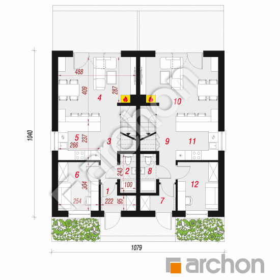 gotowy projekt Dom w riveach 2 (R2) rzut parteru
