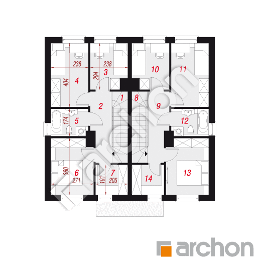 gotowy projekt Dom w riveach 2 (R2) rzut piętra