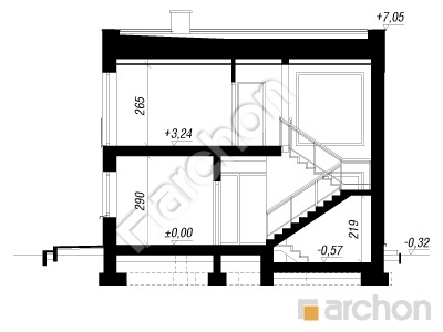 gotowy projekt Willa Ofelia 2 (G2E) przekroj budynku