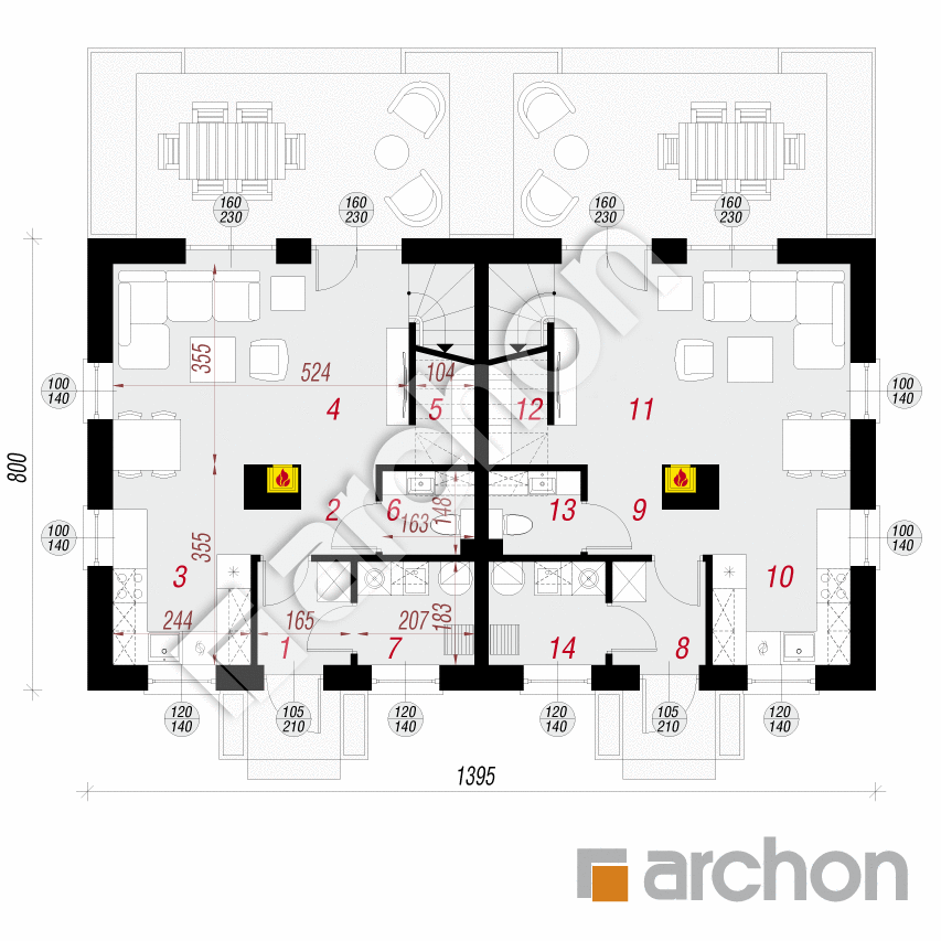 gotowy projekt Dom w borówkach (R2) rzut parteru