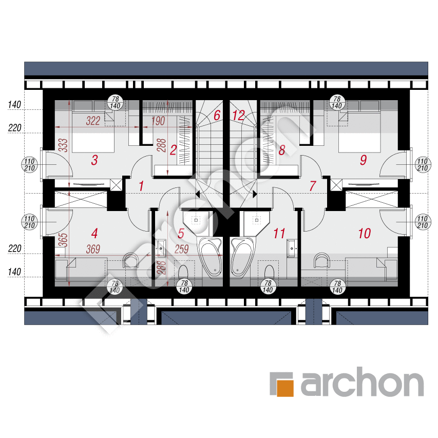 gotowy projekt Dom w borówkach (R2) rzut poddasza