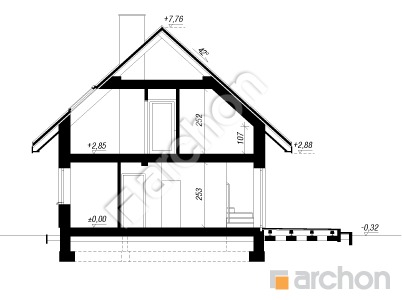 gotowy projekt Dom w borówkach (R2) przekroj budynku