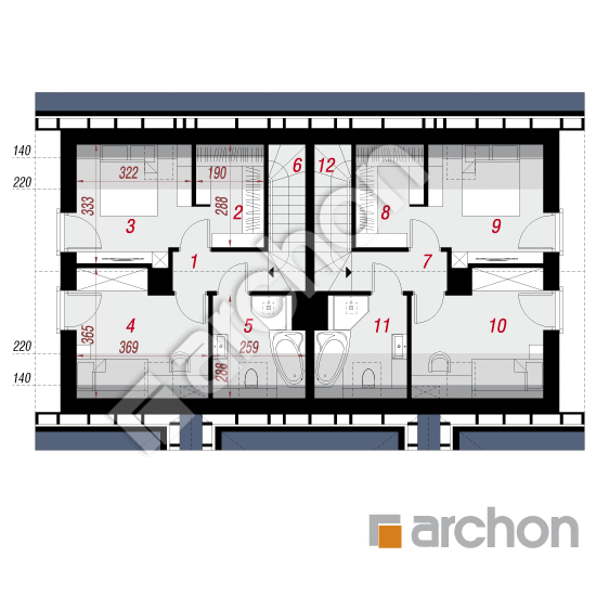 gotowy projekt Dom w borówkach (R2) rzut poddasza