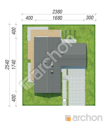 gotowy projekt Dom w kosaćcach 21 (G2) sytuacja