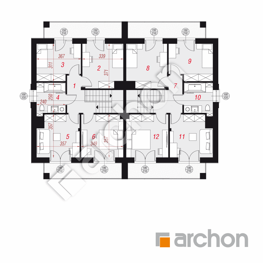 gotowy projekt Dom w klematisach 28 (R2) rzut poddasza