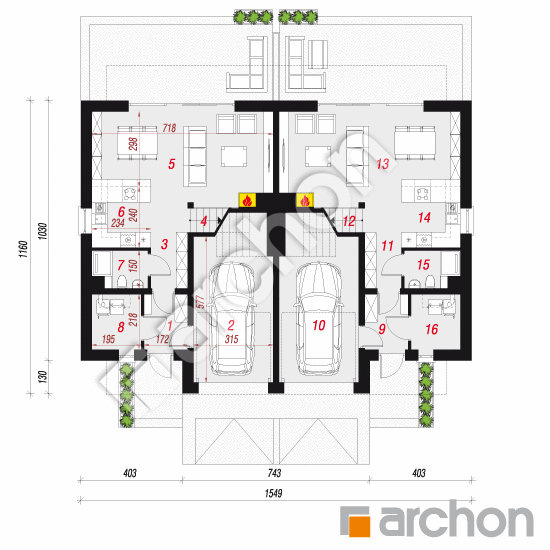 gotowy projekt Dom w klematisach 28 (R2) rzut parteru