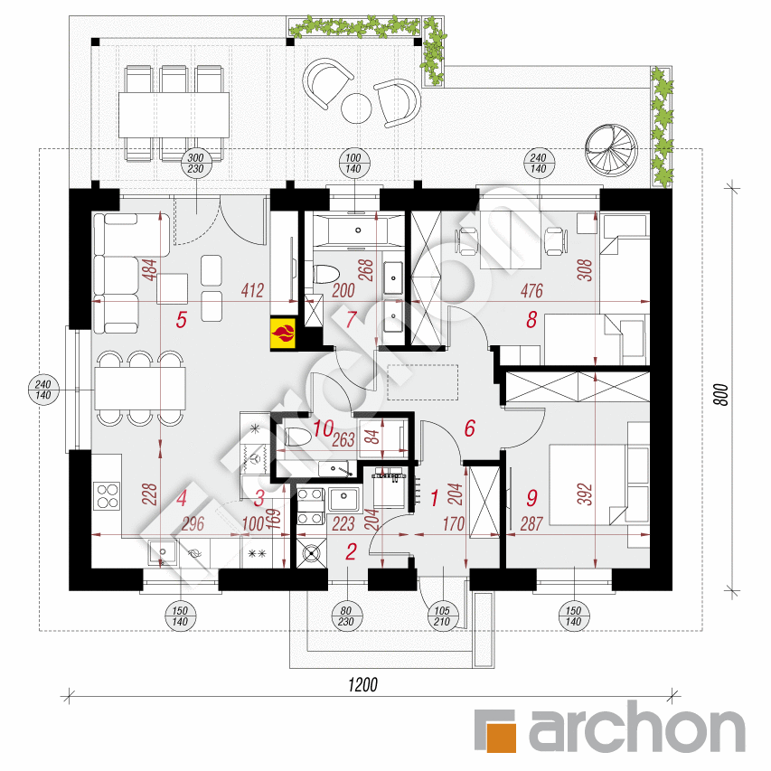 gotowy projekt Dom w kruszczykach 21 (E) OZE rzut parteru