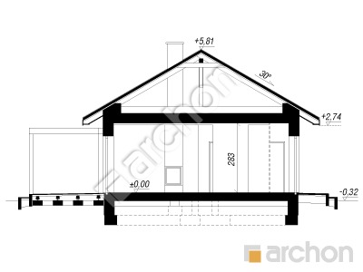 gotowy projekt Dom w kruszczykach 21 (E) OZE przekroj budynku