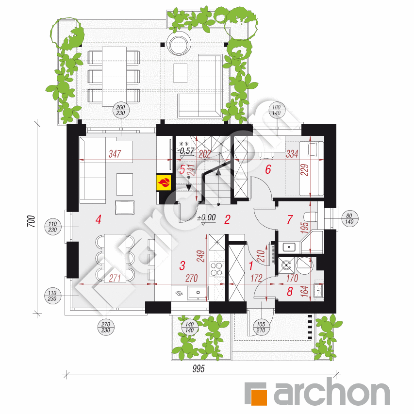 gotowy projekt Dom w wisteriach 25 rzut parteru