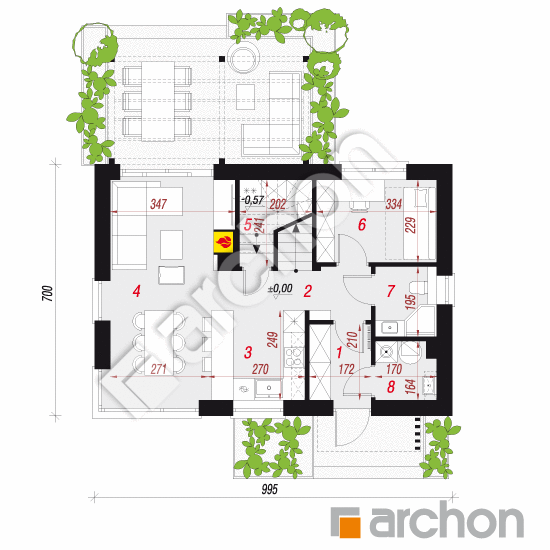 gotowy projekt Dom w wisteriach 25 rzut parteru