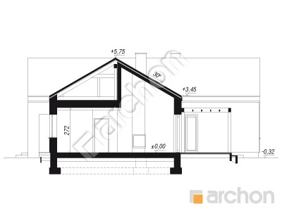 gotowy projekt Dom w bergeniach 5 (GE) przekroj budynku