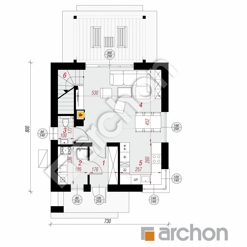 gotowy projekt Dom w borówkach (NE) OZE rzut parteru