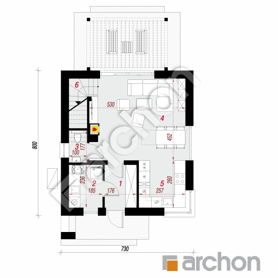 gotowy projekt Dom w borówkach (NE) OZE rzut parteru