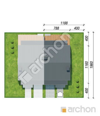 gotowy projekt Dom w klematisach 28 (B) sytuacja