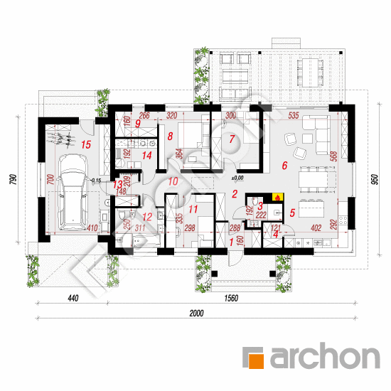 gotowy projekt Dom w leszczynowcach 7 (G) rzut parteru