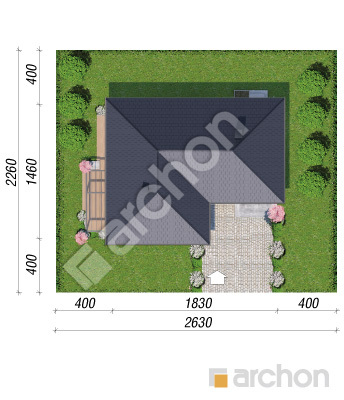gotowy projekt Dom w chelone (G2E) sytuacja