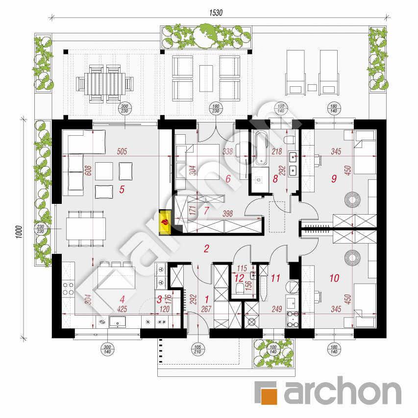 gotowy projekt Dom w kruszczykach 29 (E) rzut parteru