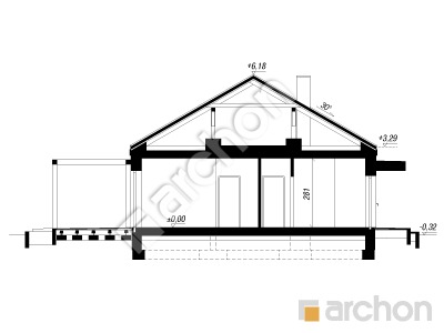 gotowy projekt Dom w kruszczykach 29 (E) przekroj budynku