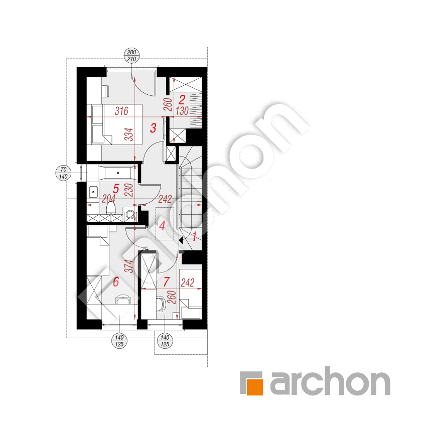 gotowy projekt Dom w riveach 4 (B) rzut poddasza