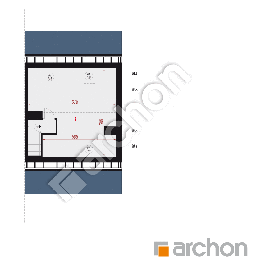 gotowy projekt Dom w bratkach 2 (R2B) rzut poddasza