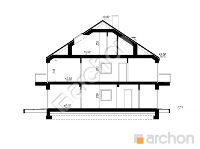 gotowy projekt Dom w bratkach 2 (R2B) przekroj budynku