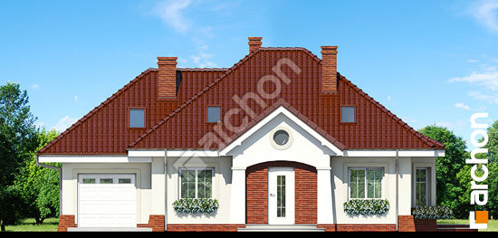 Elewacja frontowa projekt dom w lotosach g ver 2 8670213c8630ffb288fabdff1ec10865  264