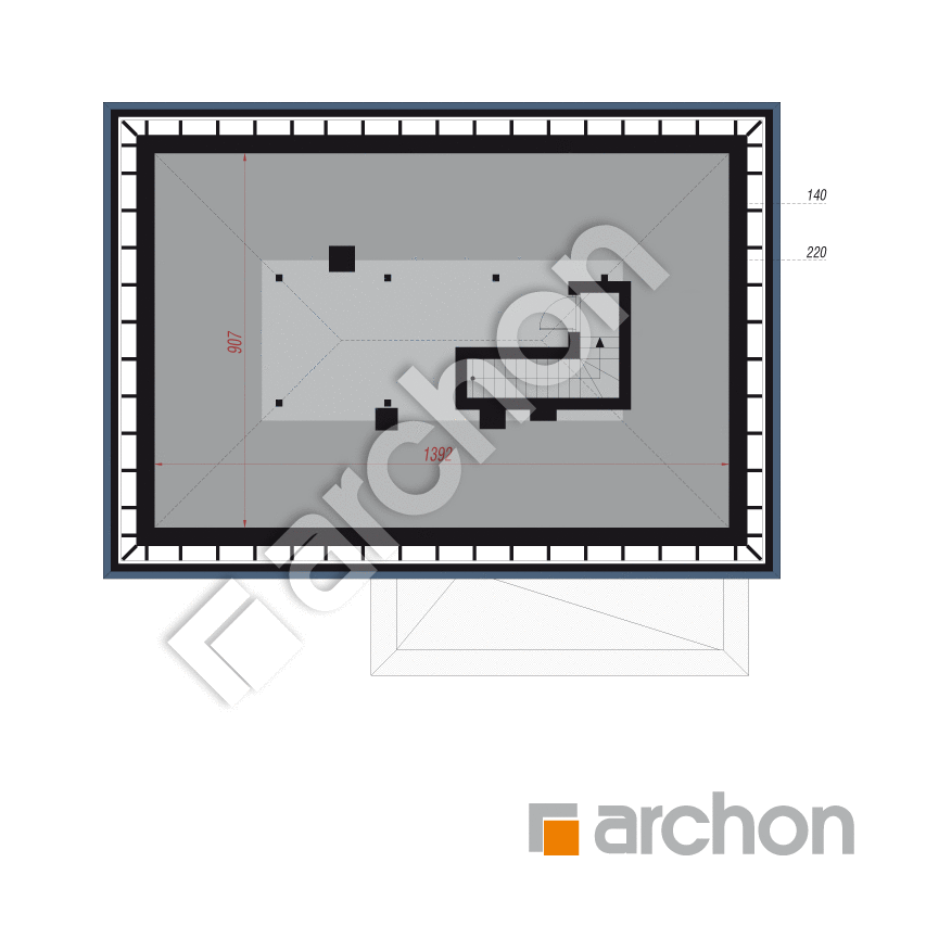 gotowy projekt Dom w kalimerisach 3 (G2E) rzut poddasza