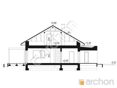 gotowy projekt Dom w kalimerisach 3 (G2E) przekroj budynku