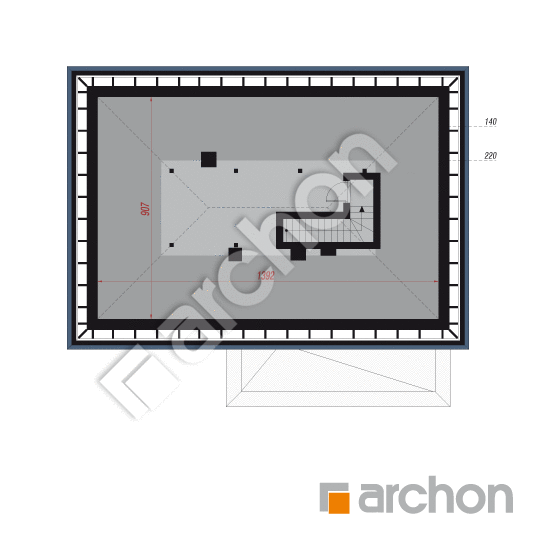 gotowy projekt Dom w kalimerisach 3 (G2E) rzut poddasza