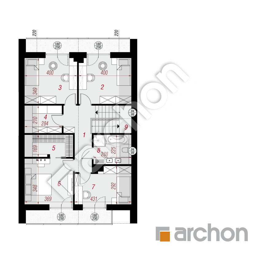 gotowy projekt Dom w anyżku 11 (E) rzut poddasza