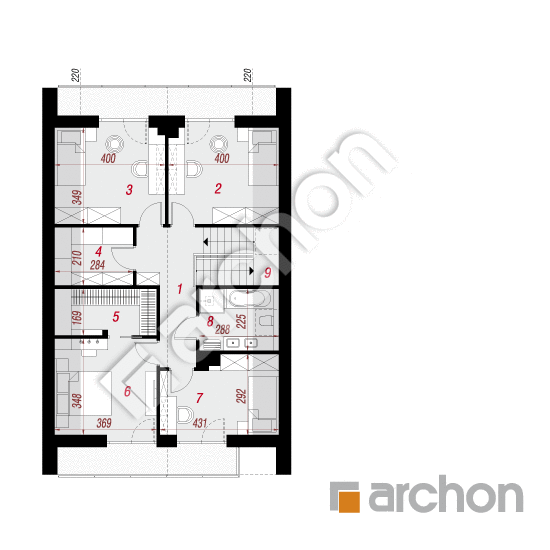 gotowy projekt Dom w anyżku 11 (E) rzut poddasza