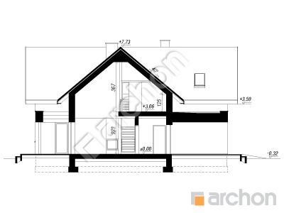 gotowy projekt Dom w cedronellach (G2E) przekroj budynku