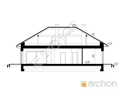 gotowy projekt Dom w anodach (G2E) przekroj budynku