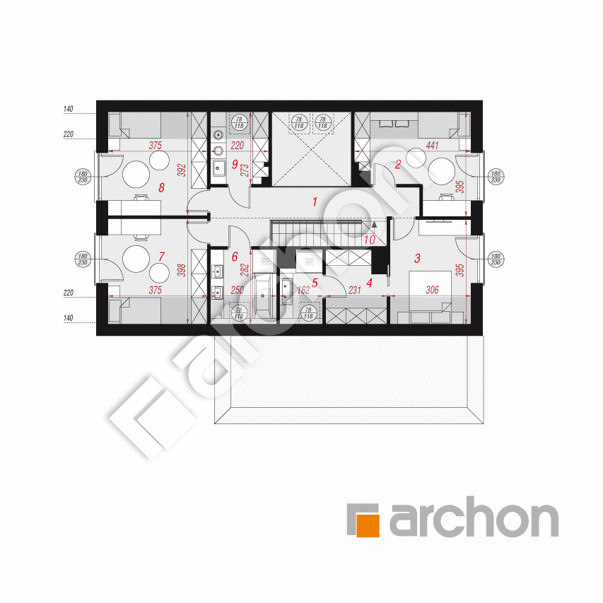 gotowy projekt Dom w pierzastkach (G2E) rzut poddasza