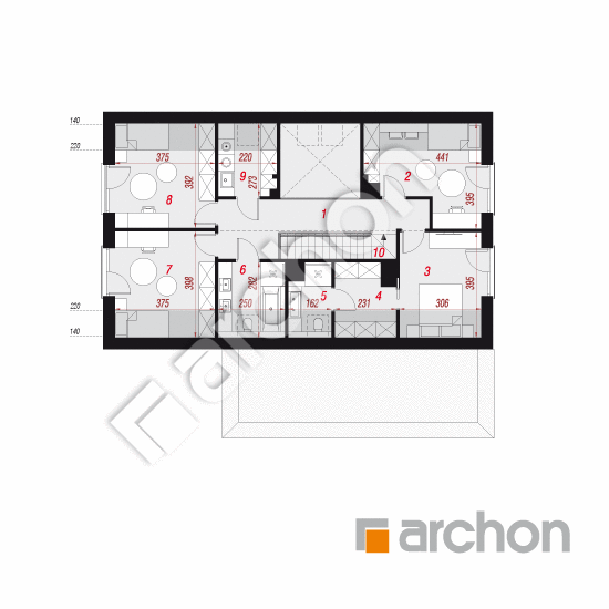 gotowy projekt Dom w pierzastkach (G2E) rzut poddasza