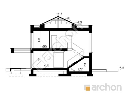 gotowy projekt Willa Tahani (G2E) przekroj budynku
