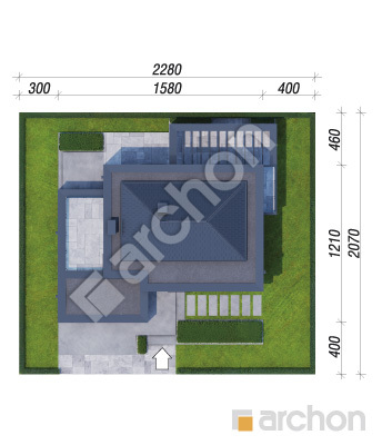 gotowy projekt Willa Tahani (G2E) sytuacja